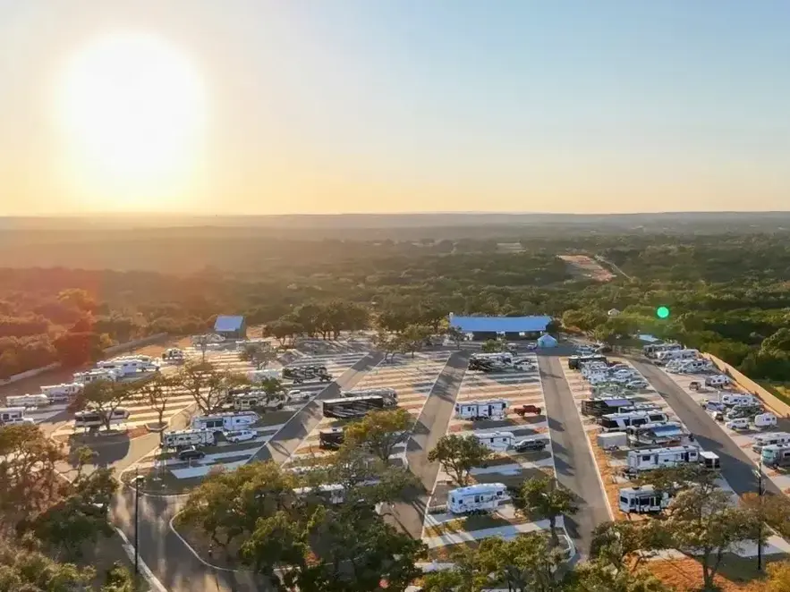 Horseshoe Ridge RV Resort  Wimberley, TX  resort aerial view