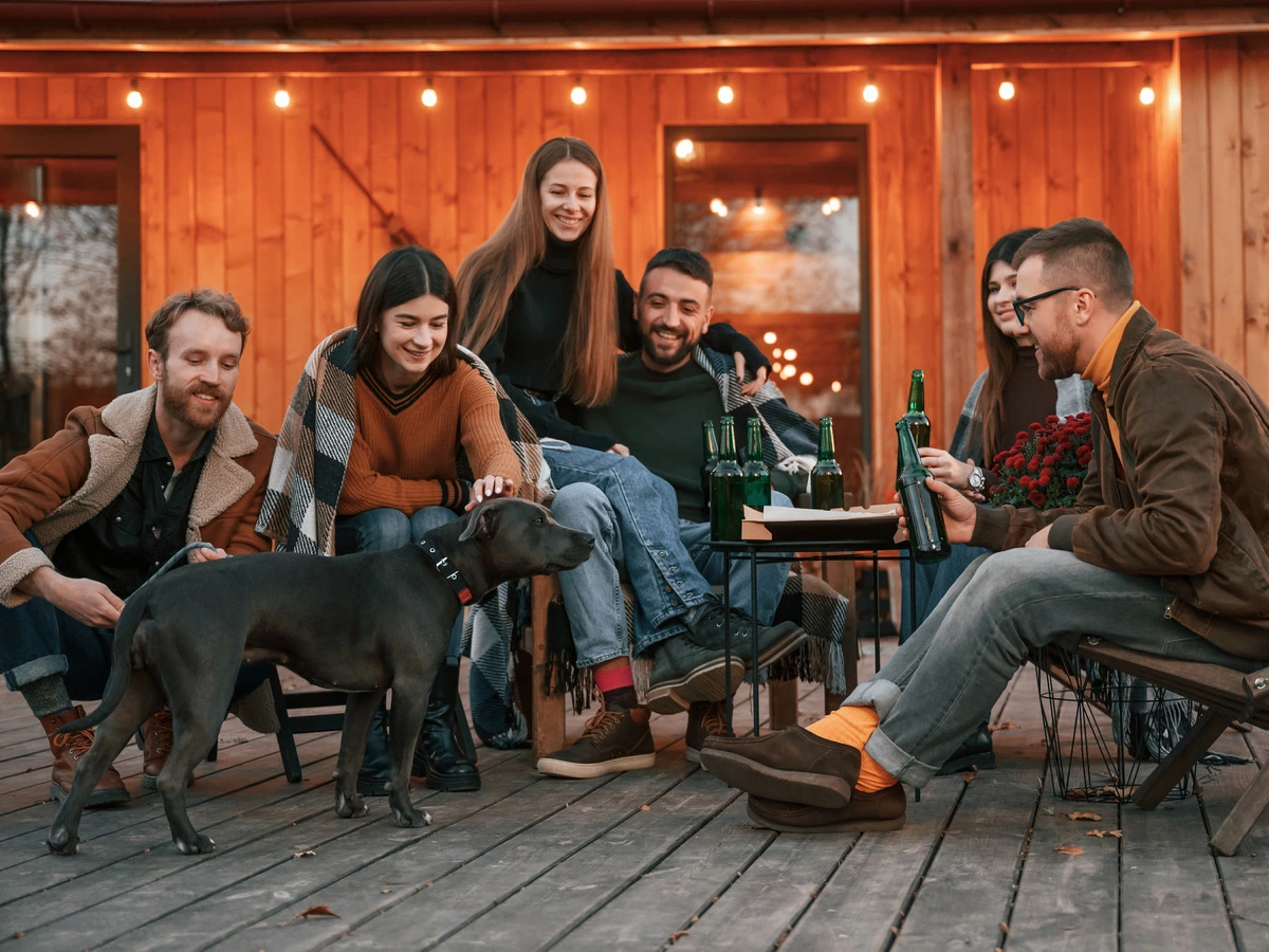 friends enjoying at a cabin rental