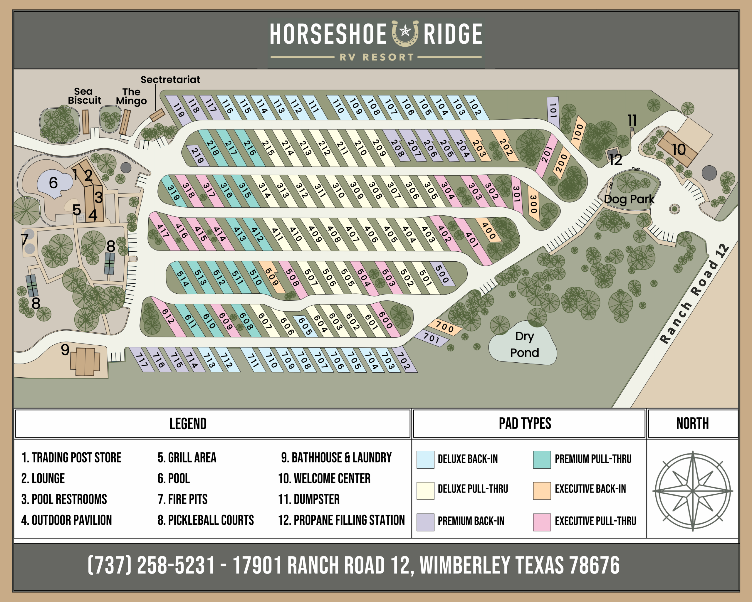 Horseshoe Ridge RV Resort map