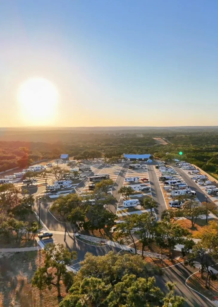 Horseshoe Ridge RV Resort  sunset over resort property