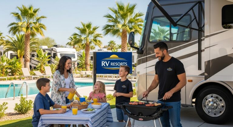 RV resort vacation family