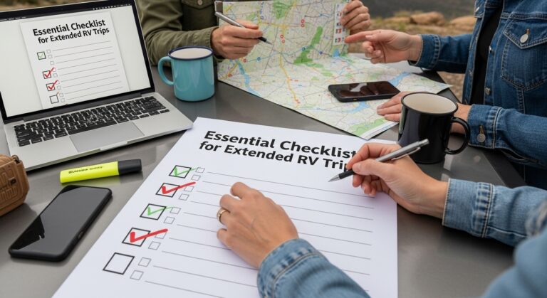 RV trip checklist, route planning